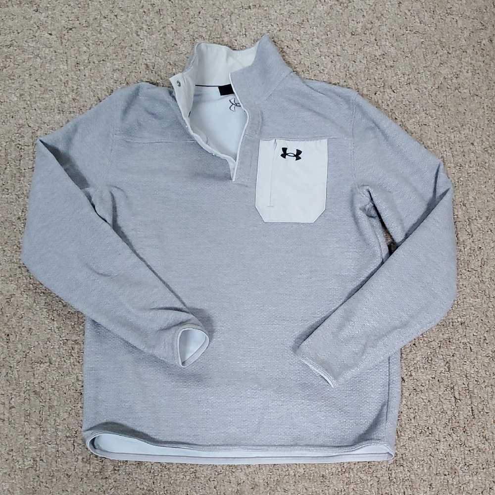 Under Armour Light Gray Pullover With White Pocket - image 1